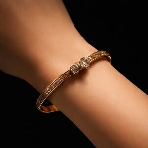 Kate Spase Gold Tone Glittee Bangle Bracelet - Women Jewelry